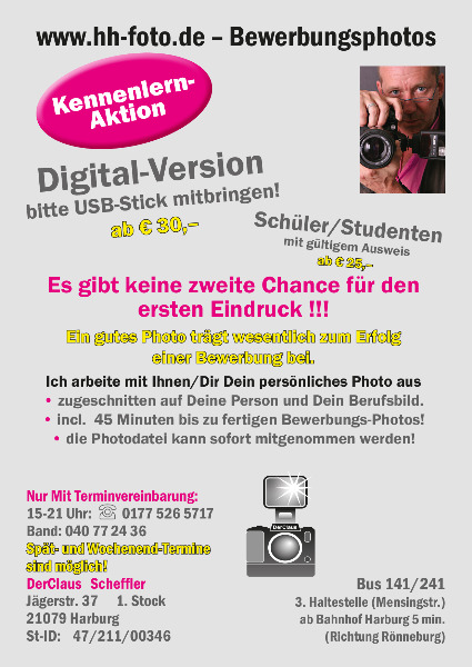 BewerbungsBilder-Flyer Harburg